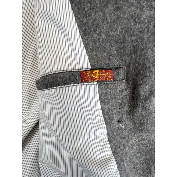 7 For All Mankind Wool Blend Military Peacoat Gray Pea Coat AN9156-B43 - Picture 5 of 7